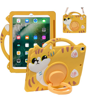 Дитячий чохол для Apple iPad 9.7" (2017/2018), Air 1/2, Pro 9.7" Galeo Cartoon Cat з ремінцем