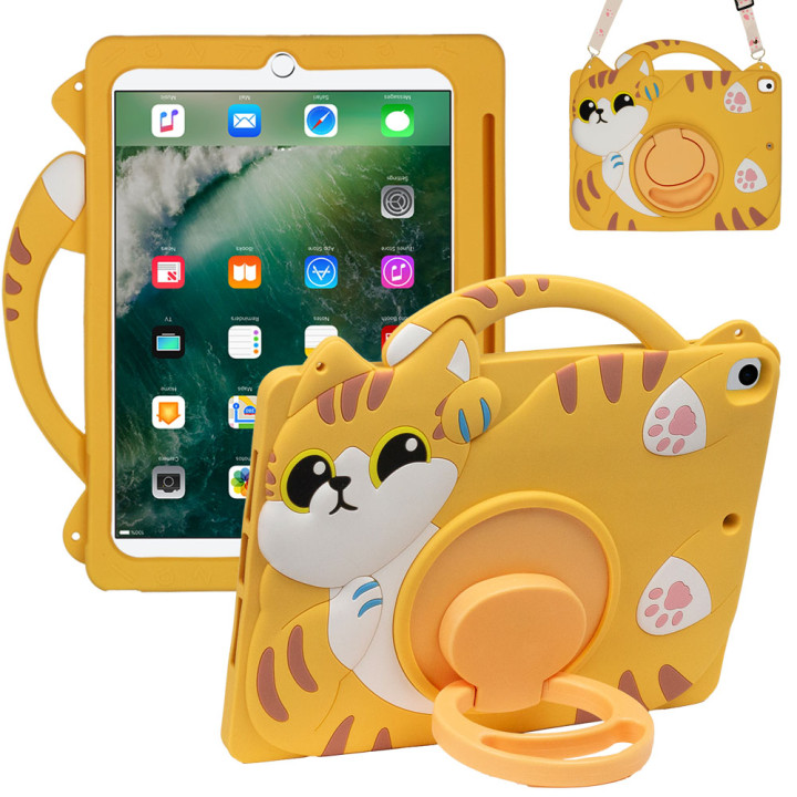 Дитячий чохол для Apple iPad 9.7" (2017/2018), Air 1/2, Pro 9.7" Galeo Cartoon Cat з ремінцем
