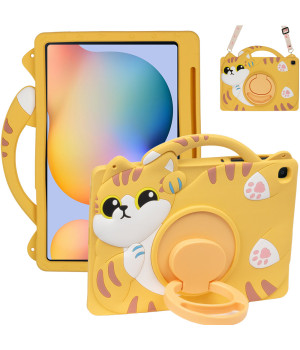 Детский чехол для Samsung Galaxy Tab S6 Lite 10.4" (2020/2022/2024) Galeo Cartoon Cat с ремешком