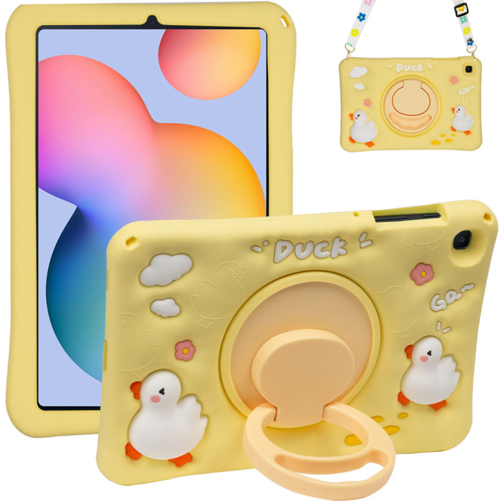 Детский чехол для Samsung Galaxy Tab S6 Lite 10.4" (2020/2022/2024) Galeo Cartoon Duck с ремешком