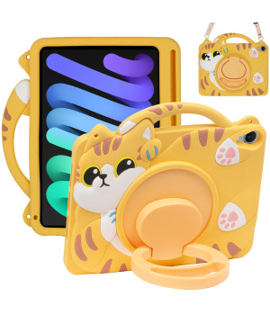 Дитячий чохол для Apple iPad mini 6/7 (2021/2024) 8.3" Galeo Cartoon Cat з ремінцем