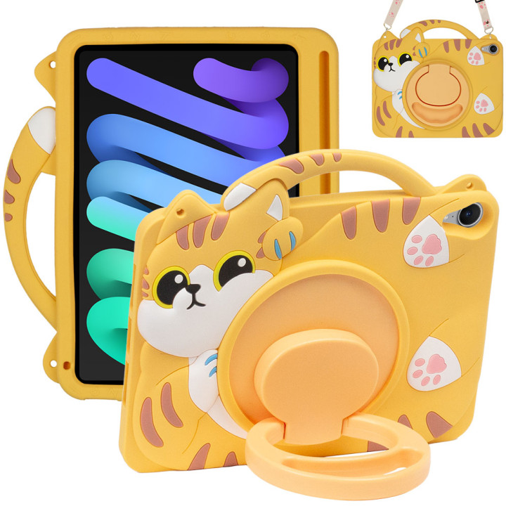 Дитячий чохол для Apple iPad mini 6/7 (2021/2024) 8.3" Galeo Cartoon Cat з ремінцем