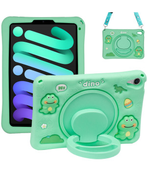 Дитячий чохол для Apple iPad mini 6/7 (2021/2024) 8.3" Galeo Cartoon Dino з ремінцем
