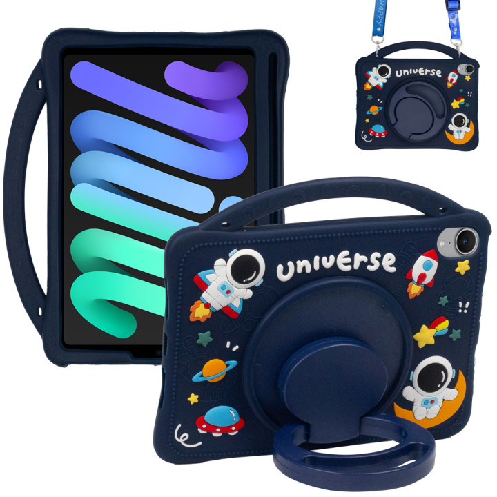 Детский чехол для Apple iPad mini 6/7 (2021/2024) 8.3" Galeo Cartoon Space с ремешком