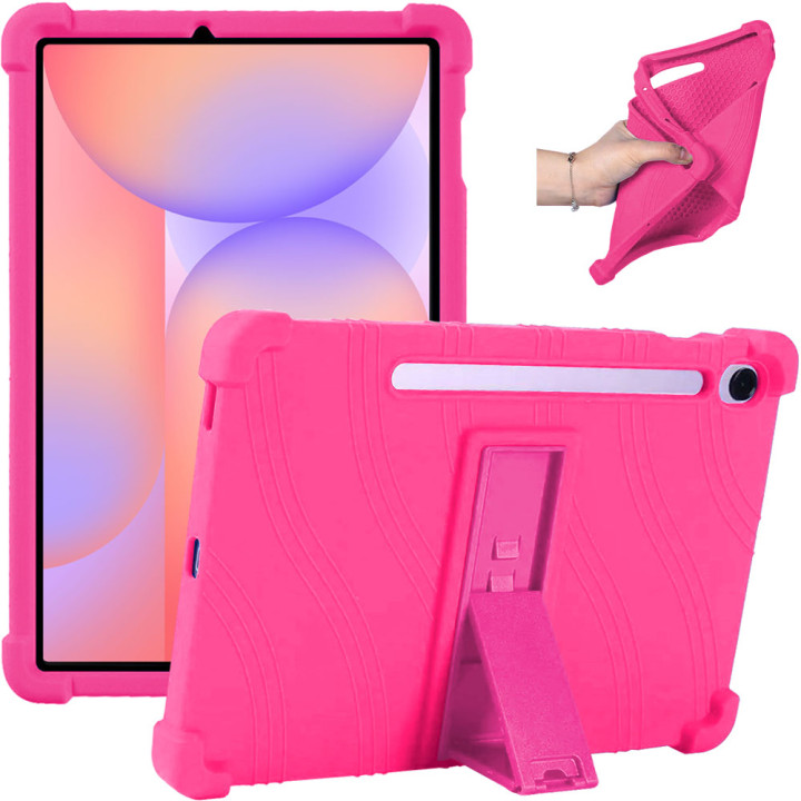 Силиконовый чехол c подставкой для Samsung Galaxy Tab S9 FE/S10 FE/S10 Lite 10.9" Hotpink
