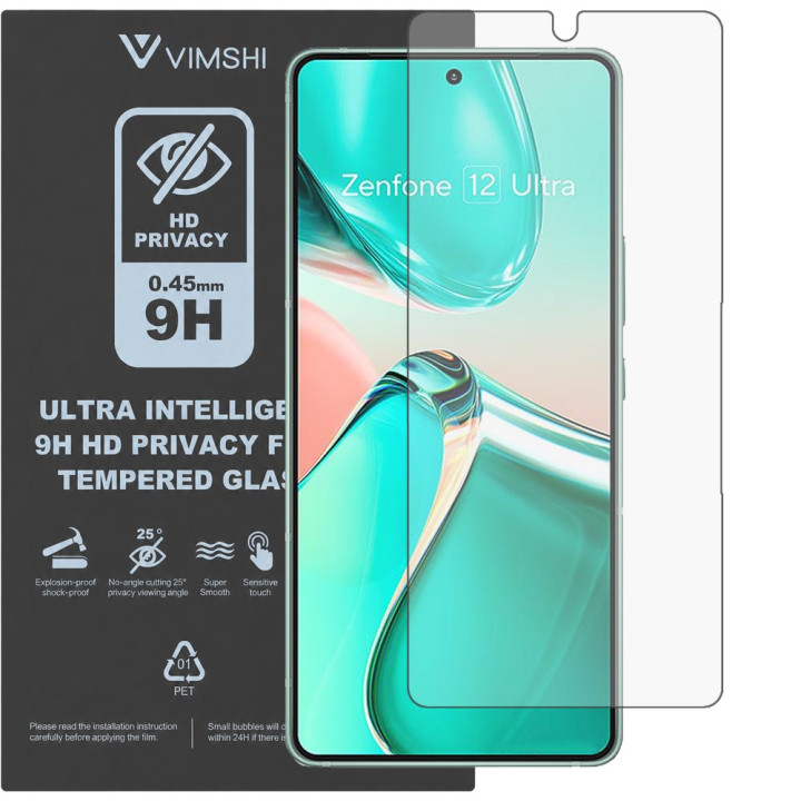 Противоударная защитная пленка антишпион Vimshi Ultra 9H Privacy Flex для ASUS Zenfone 12 Ultra