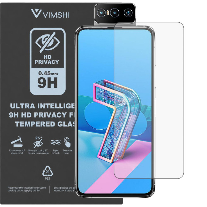 Противоударная защитная пленка антишпион Vimshi Ultra 9H Privacy Flex для ASUS Zenfone 7 Pro