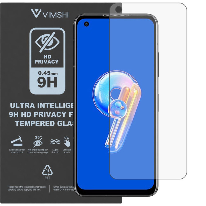 Противоударная защитная пленка антишпион Vimshi Ultra 9H Privacy Flex для ASUS Zenfone 9