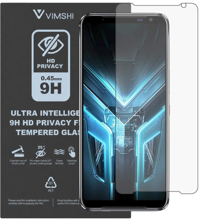 Противоударная защитная пленка антишпион Vimshi Ultra 9H Privacy Flex для ASUS ROG Phone 3 Strix