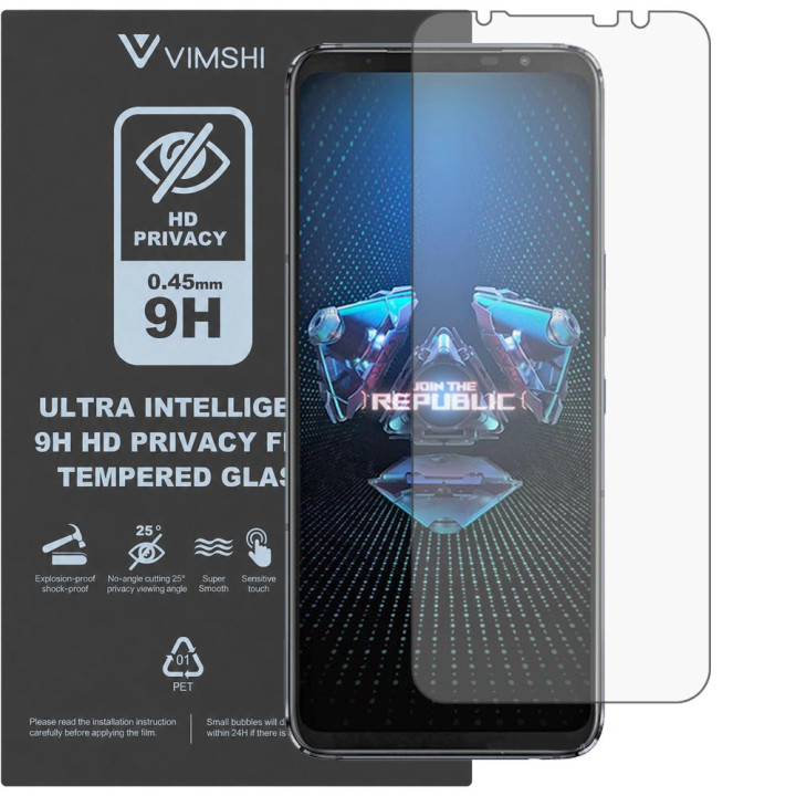 Противоударная защитная пленка антишпион Vimshi Ultra 9H Privacy Flex для ASUS ROG Phone 5