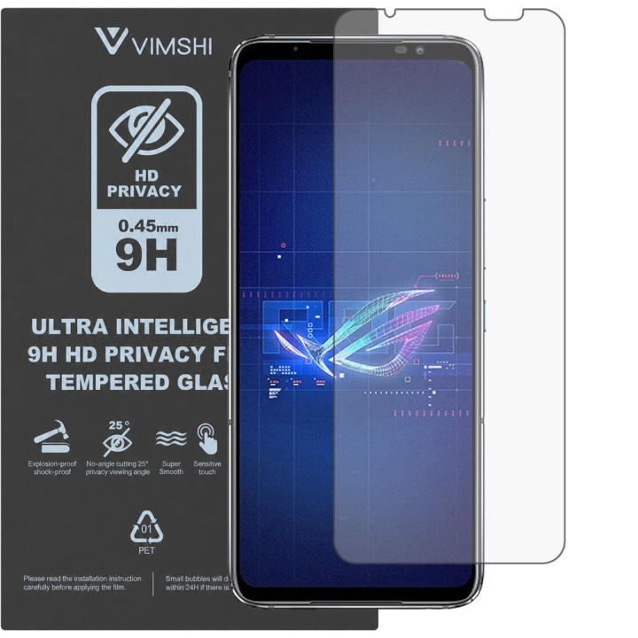 Противоударная защитная пленка антишпион Vimshi Ultra 9H Privacy Flex для ASUS ROG Phone 6