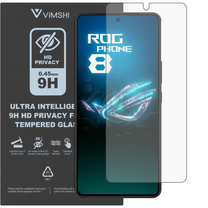 Противоударная защитная пленка антишпион Vimshi Ultra 9H Privacy Flex для ASUS ROG Phone 8