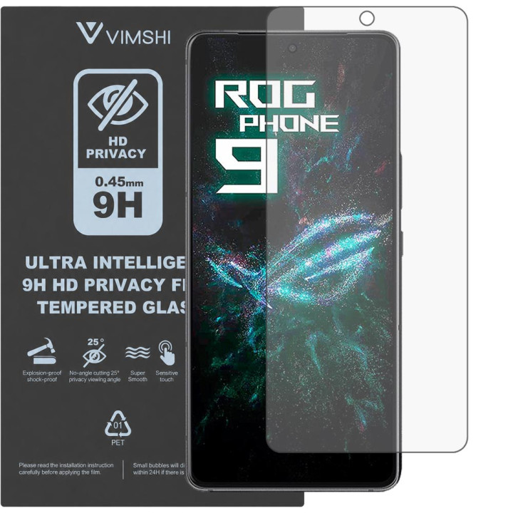 Протиударна захисна плівка антишпигун Vimshi Ultra 9H Privacy Flex для ASUS ROG Phone 9