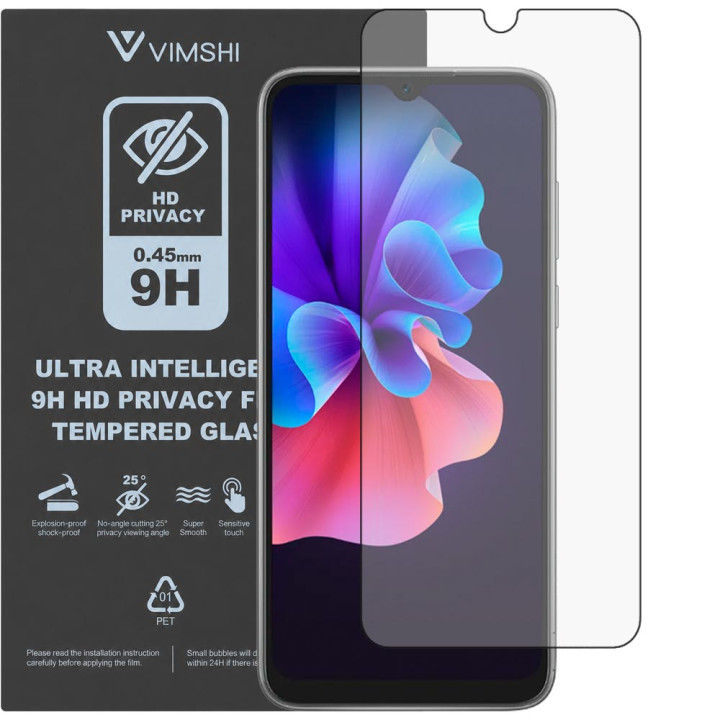 Противоударная защитная пленка антишпион Vimshi Ultra 9H Privacy Flex для Blackview A55 Pro