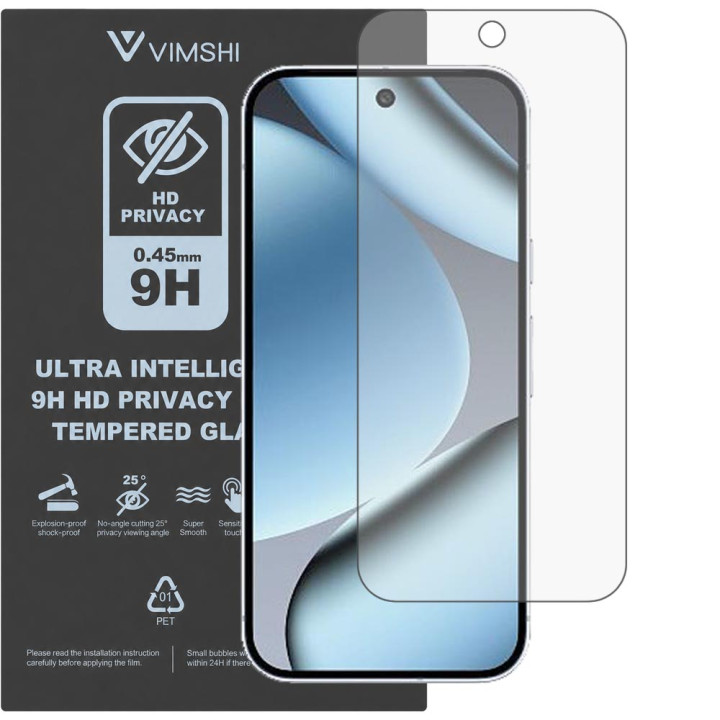 Протиударна захисна плівка антишпигун Vimshi Ultra 9H Privacy Flex для Google Pixel 10 Pro