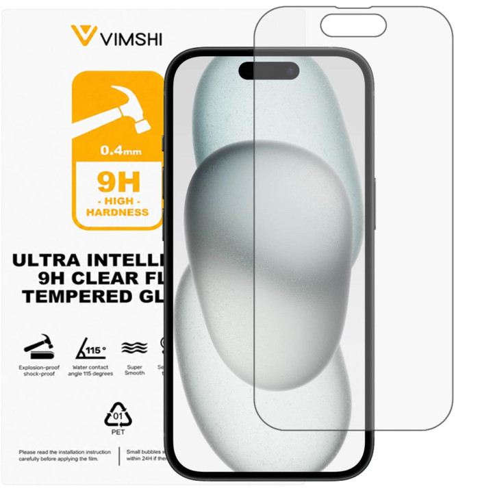 Противоударная защитная пленка Vimshi Ultra 9H Clear Flex для iPhone 15 Plus
