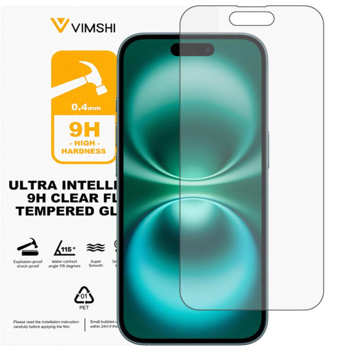 Противоударная защитная пленка Vimshi Ultra 9H Clear Flex для iPhone 16 Plus