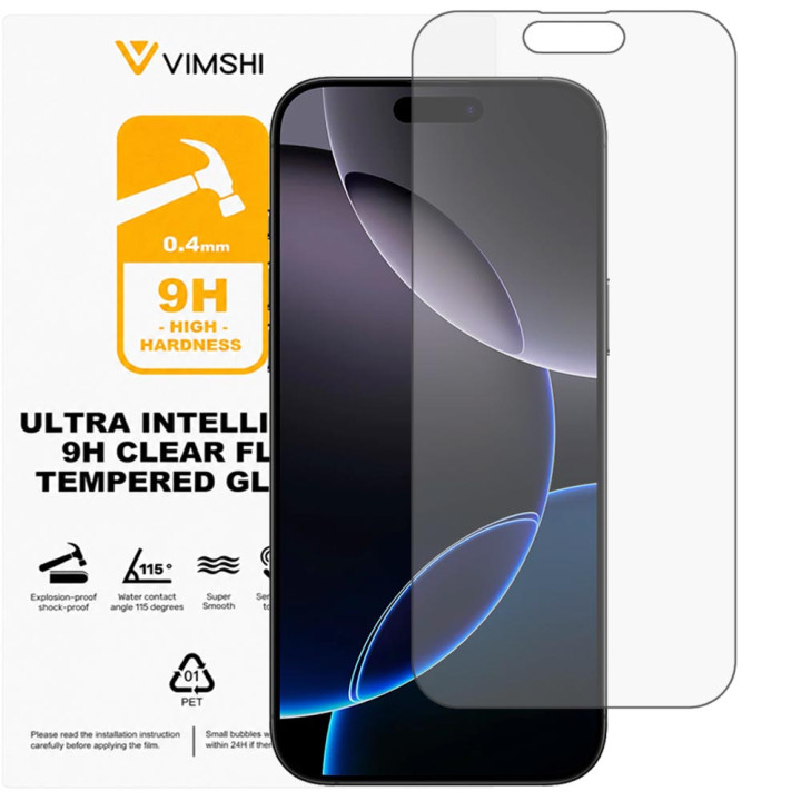 Противоударная защитная пленка Vimshi Ultra 9H Clear Flex для iPhone 16 Pro Max