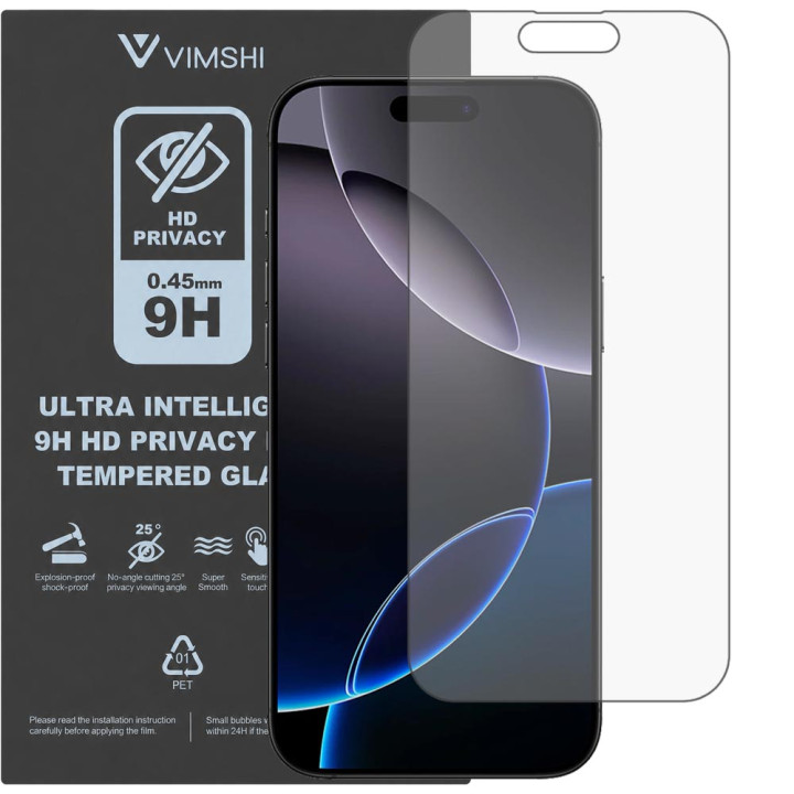 Протиударна захисна плівка антишпигун Vimshi Ultra 9H Privacy Flex для iPhone 16 Pro