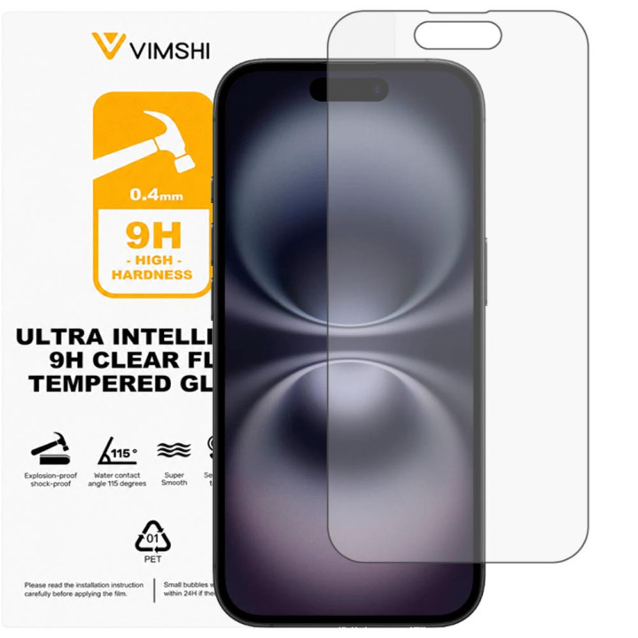 Противоударная защитная пленка Vimshi Ultra 9H Clear Flex для iPhone 16
