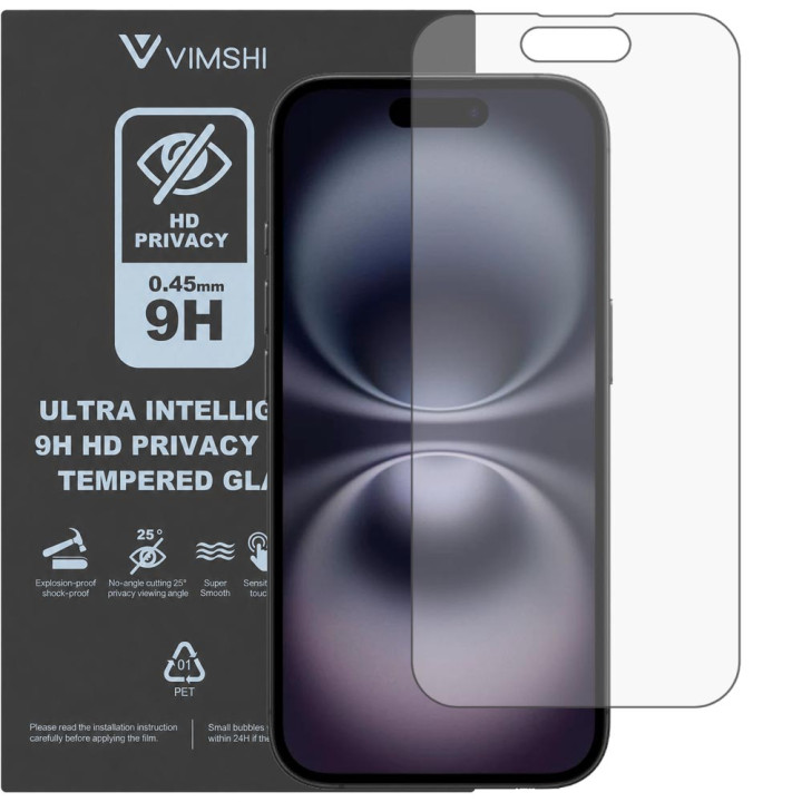 Протиударна захисна плівка антишпигун Vimshi Ultra 9H Privacy Flex для iPhone 16