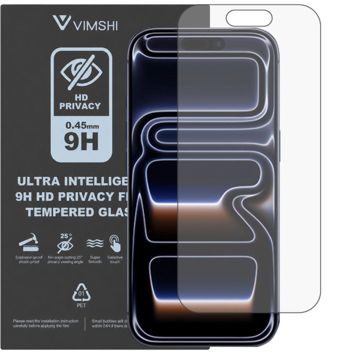 Протиударна захисна плівка антишпигун Vimshi Ultra 9H Privacy Flex для iPhone 17 Pro Max