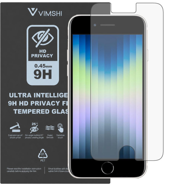 Протиударна захисна плівка антишпигун Vimshi Ultra 9H Privacy Flex для iPhone SE 2022
