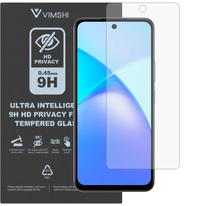Противоударная защитная пленка антишпион Vimshi Ultra 9H Privacy Flex для Infinix Smart 10 HD