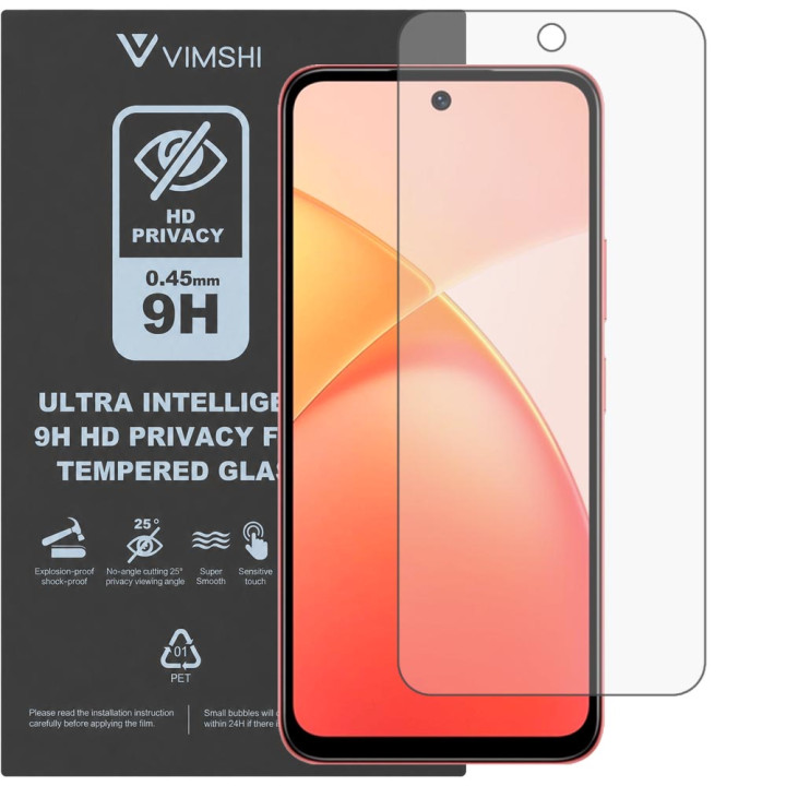 Протиударна захисна плівка антишпигун Vimshi Ultra 9H Privacy Flex для Infinix Smart 10 Plus