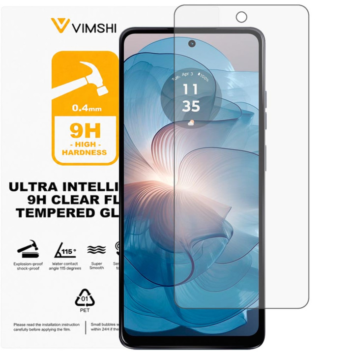 Противоударная защитная пленка Vimshi Ultra 9H Clear Flex для Motorola Moto G24 Power