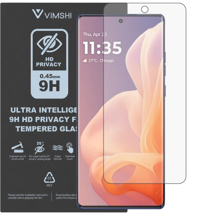 Протиударна захисна плівка антишпигун Vimshi Ultra 9H Privacy Flex для Motorola Moto G85