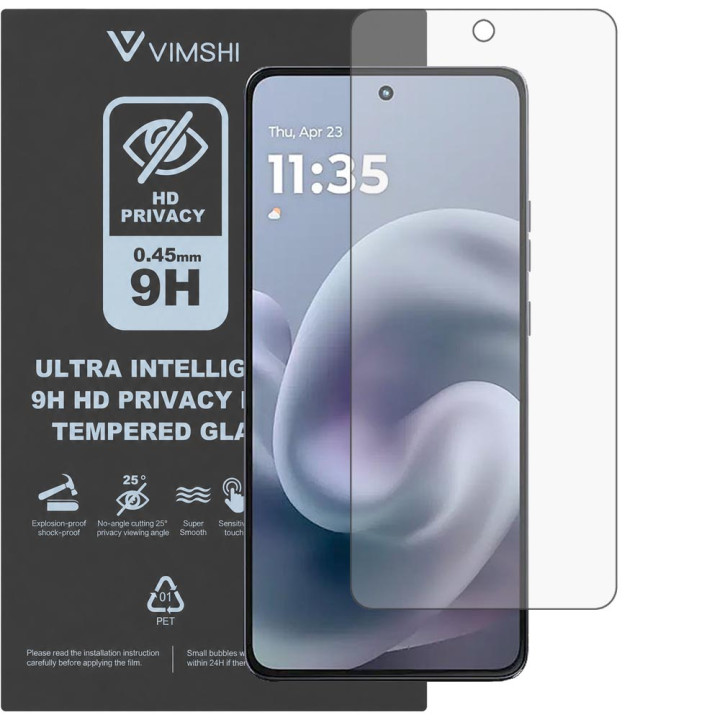 Протиударна захисна плівка антишпигун Vimshi Ultra 9H Privacy Flex для Motorola Moto G86 Power