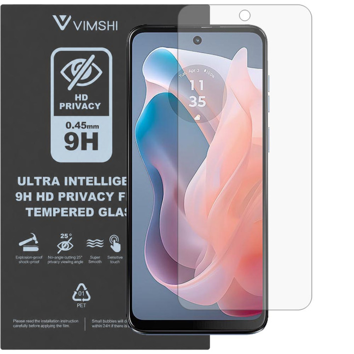 Протиударна захисна плівка антишпигун Vimshi Ultra 9H Privacy Flex для Motorola Moto G Play 2024