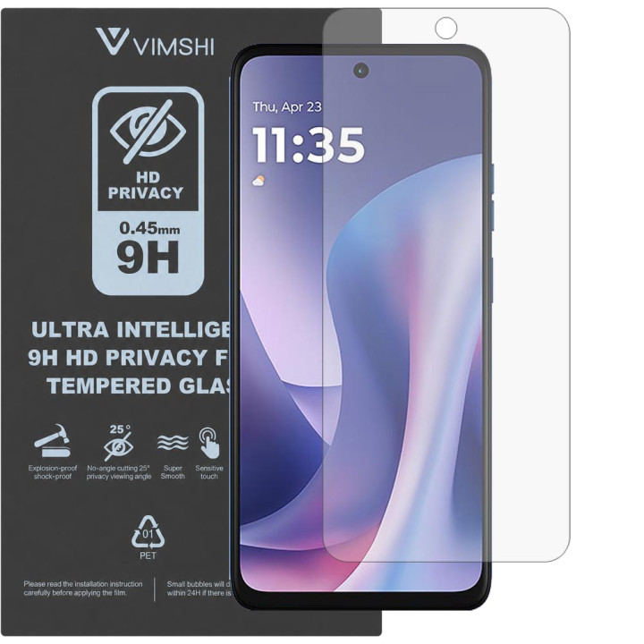 Протиударна захисна плівка антишпигун Vimshi Ultra 9H Privacy Flex для Motorola Moto G57