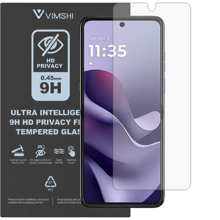 Протиударна захисна плівка антишпигун Vimshi Ultra 9H Privacy Flex для Motorola Razr 70 Ultra