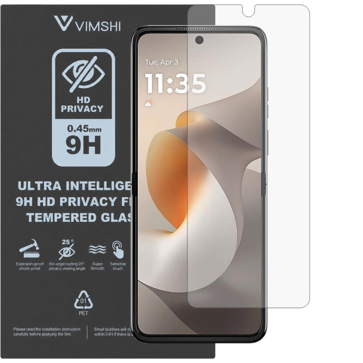 Противоударная защитная пленка антишпион Vimshi Ultra 9H Privacy Flex для Motorola Razr 70