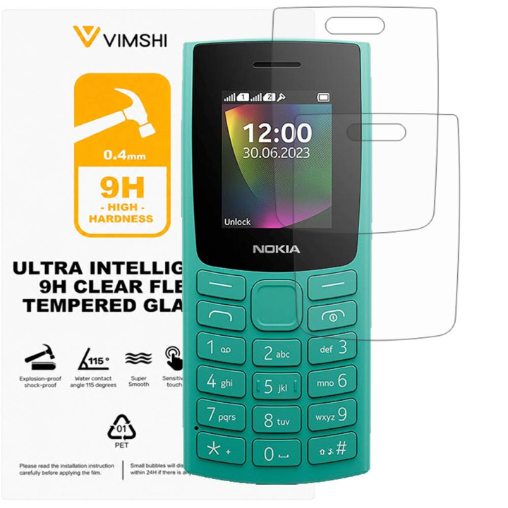 Противоударная защитная пленка Vimshi Ultra 9H Clear Flex для Nokia 106 (2023)