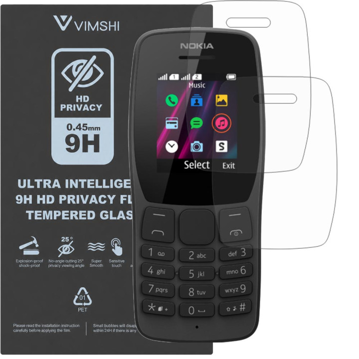 Протиударна захисна плівка антишпигун Vimshi Ultra 9H Privacy Flex для Nokia 110 (2019)