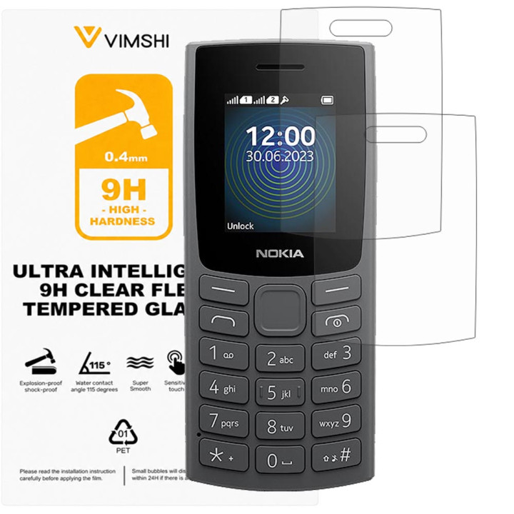 Противоударная защитная пленка Vimshi Ultra 9H Clear Flex для Nokia 110 (2023)