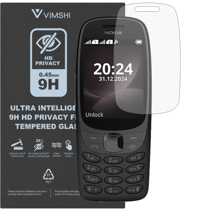 Протиударна захисна плівка антишпигун Vimshi Ultra 9H Privacy Flex для Nokia 6310 (2024)