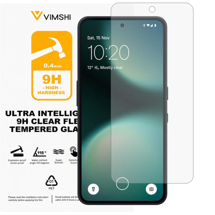 Противоударная защитная пленка Vimshi Ultra 9H Clear Flex для Nothing Phone (3a) Lite