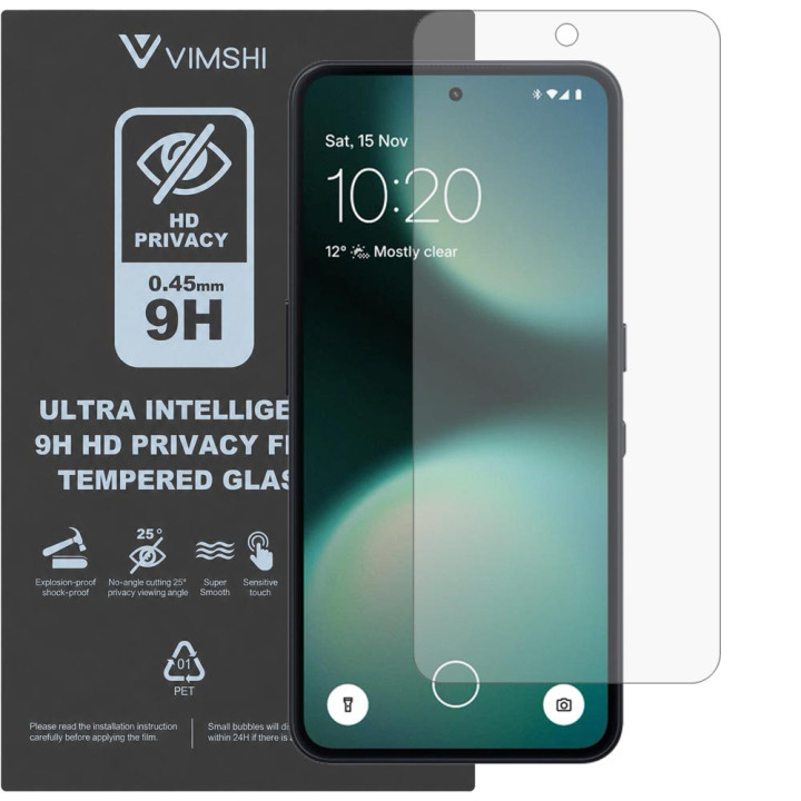 Протиударна захисна плівка антишпигун Vimshi Ultra 9H Privacy Flex для Nothing Phone (3a) Lite