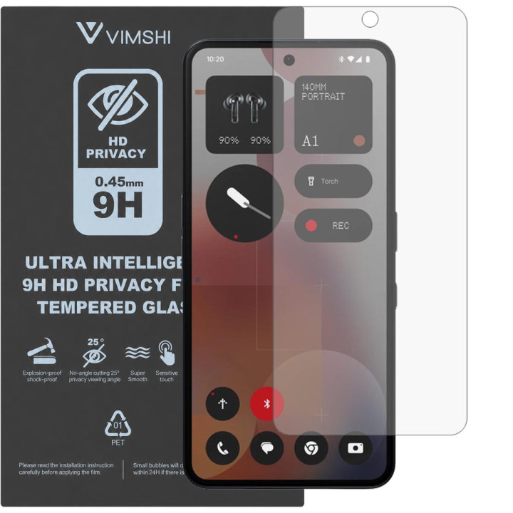 Протиударна захисна плівка антишпигун Vimshi Ultra 9H Privacy Flex для Nothing Phone (3a) Pro