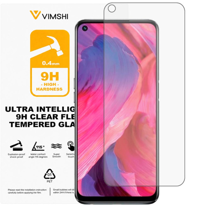 Противоударная защитная пленка Vimshi Ultra 9H Clear Flex для OPPO A74 5G