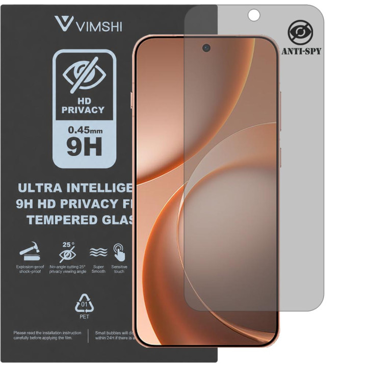 Протиударна захисна плівка антишпигун Vimshi Ultra 9H Privacy Flex для OPPO Find X9s