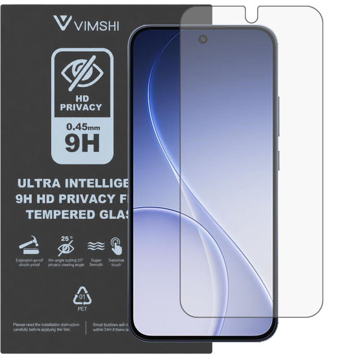 Протиударна захисна плівка антишпигун Vimshi Ultra 9H Privacy Flex для OPPO Reno15 F 5G