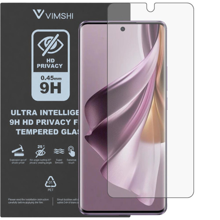 Протиударна захисна плівка антишпигун Vimshi Ultra 9H Privacy Flex для OPPO Reno10 Pro