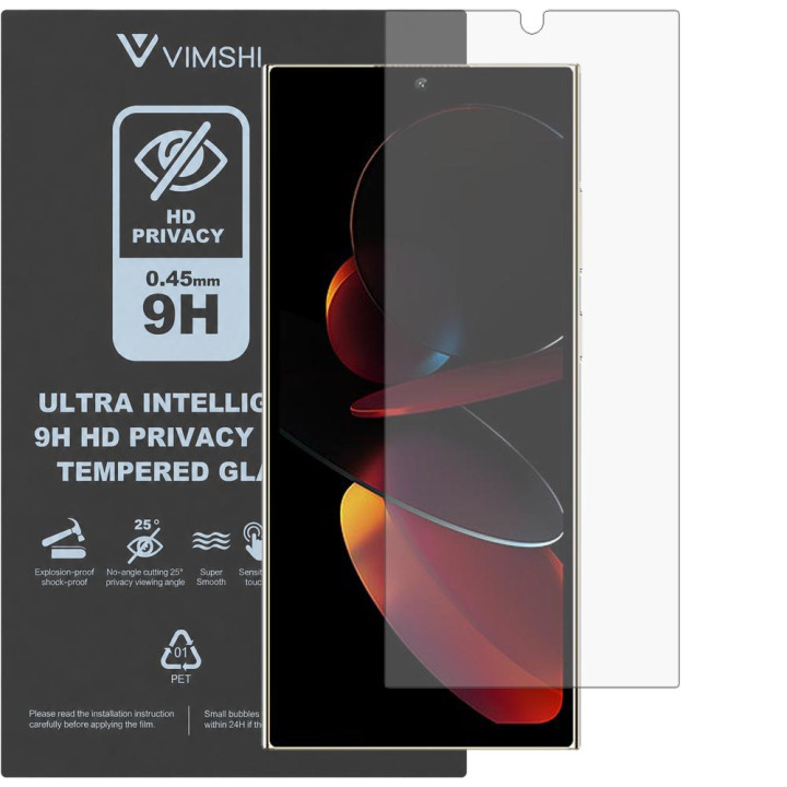 Противоударная защитная пленка антишпион Vimshi Ultra 9H Privacy Flex для Oukitel C60 Pro