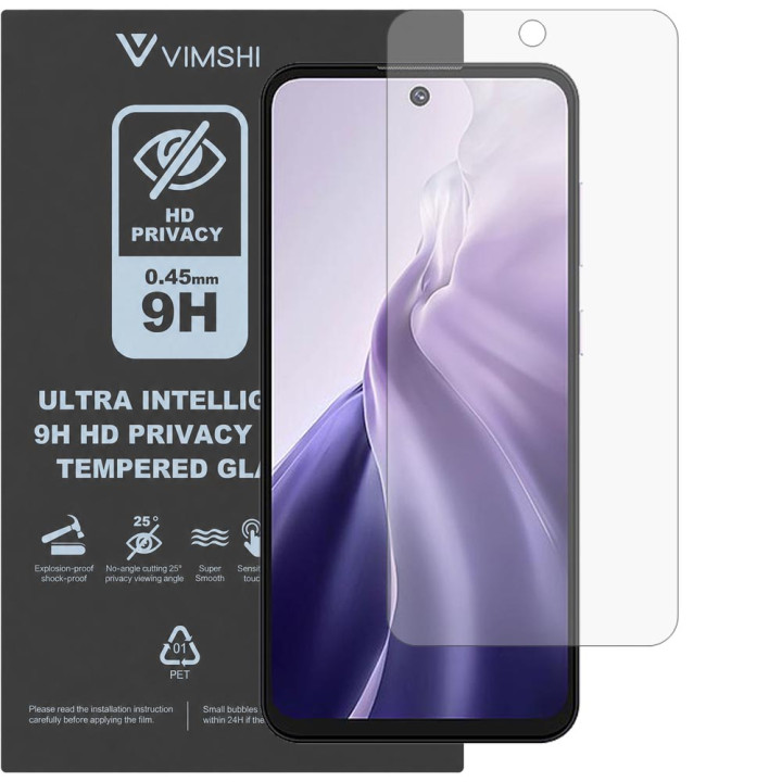 Противоударная защитная пленка антишпион Vimshi Ultra 9H Privacy Flex для Oukitel C65 Pro