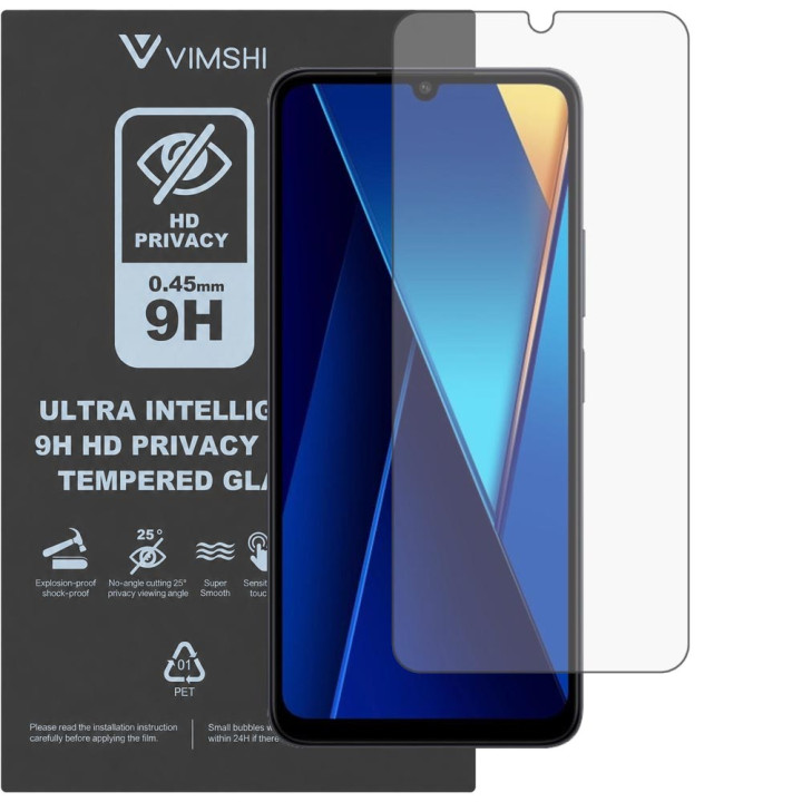 Протиударна захисна плівка антишпигун Vimshi Ultra 9H Privacy Flex для POCO C65